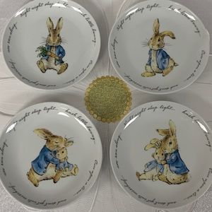 Beatrix Potter Peter Rabbit Round Appetizer Plates S/4 - #B